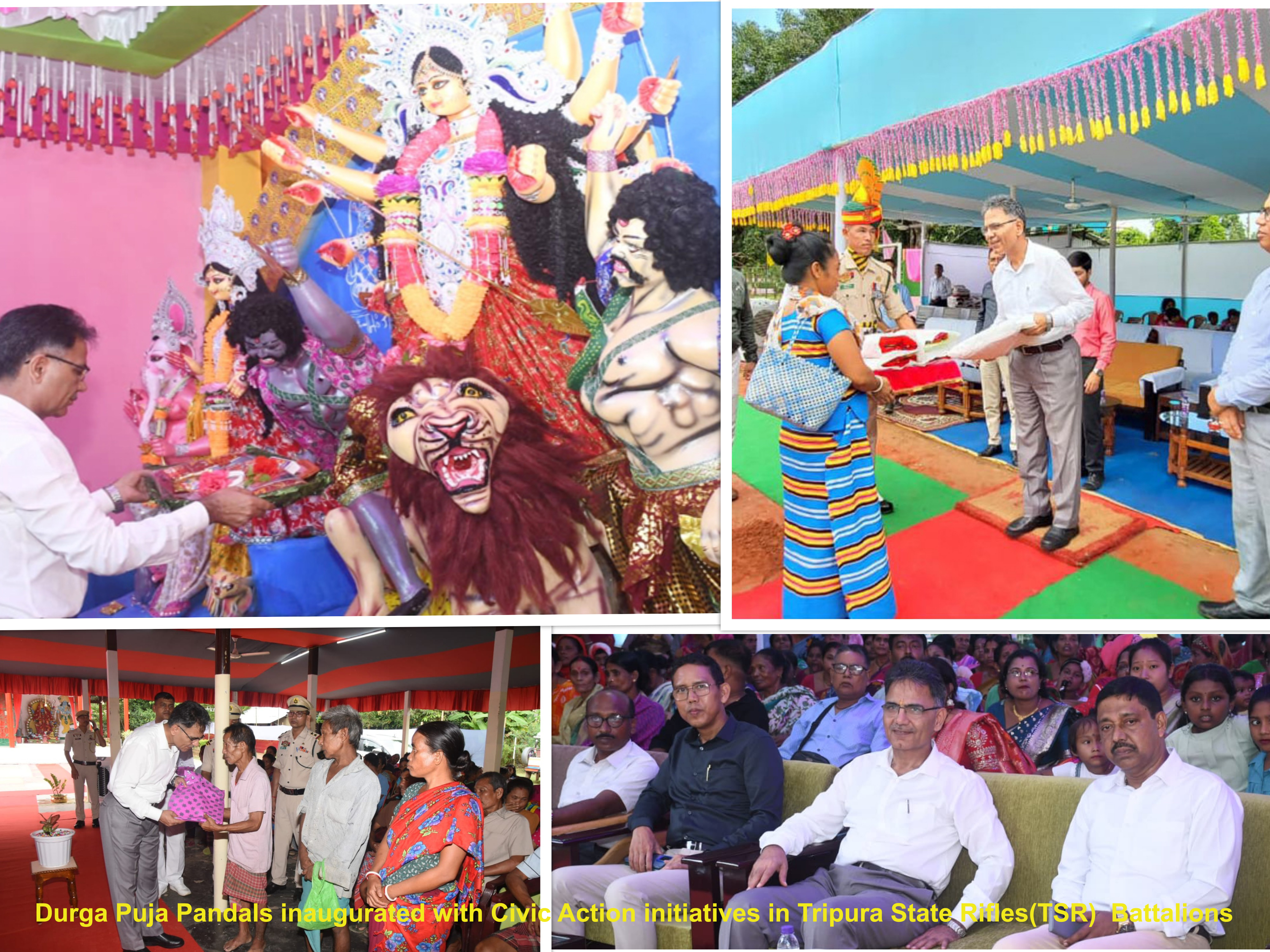 Durga Puja Pandals inaugurated with Civic Action initiatives in Tripura State Rifles(TSR)  Battalions 