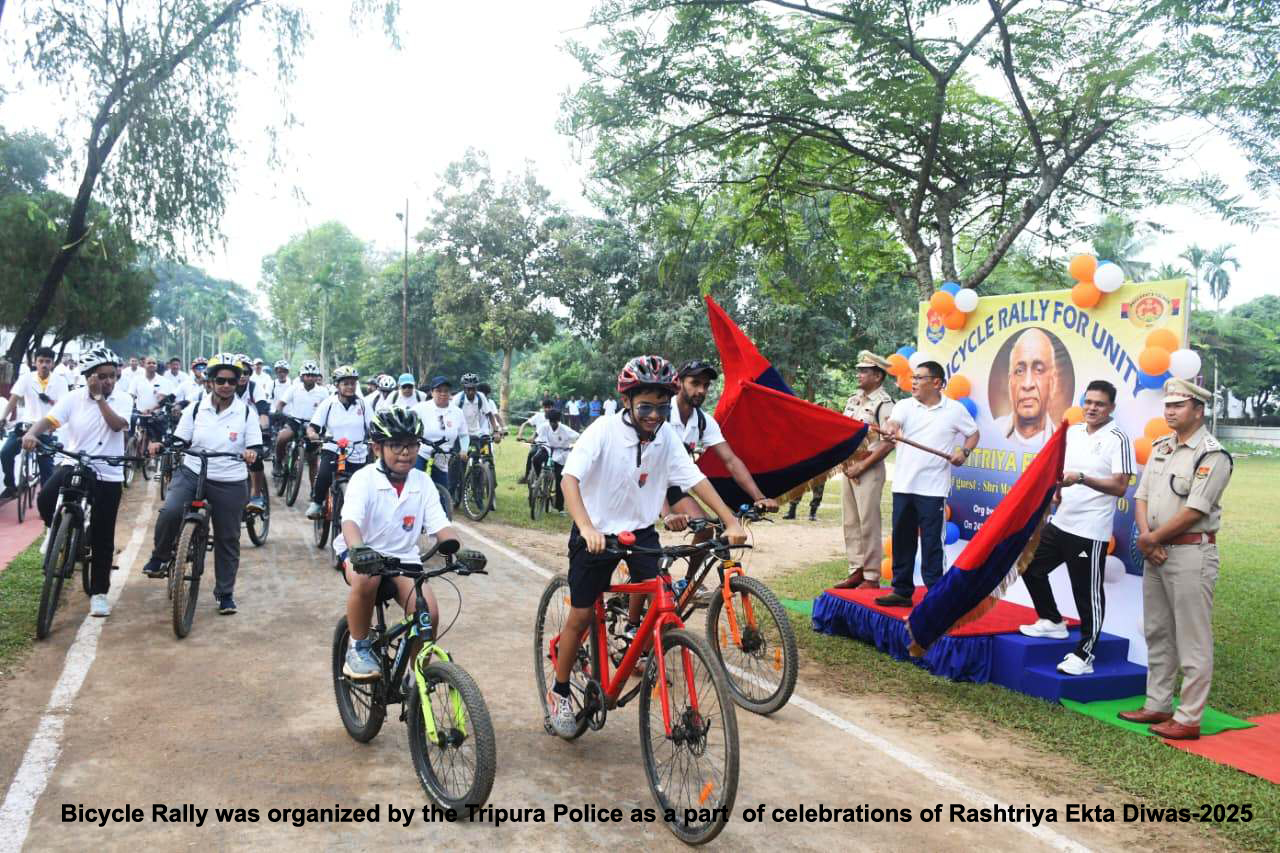 Bicycle Rally was organized by the Tripura Police as a part  of celebrations of Rashtriya Ekta Diwas-2025
